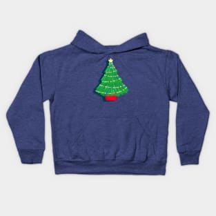 Traditional Christmas Tree with Twinkle Lights Kids Hoodie